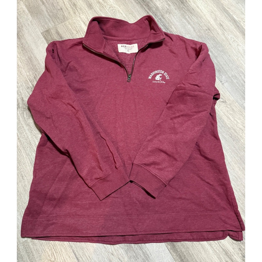 REDshirt Washington State Cougars Quarter Zip Pullover Sweatshirt XL Burgundy‎